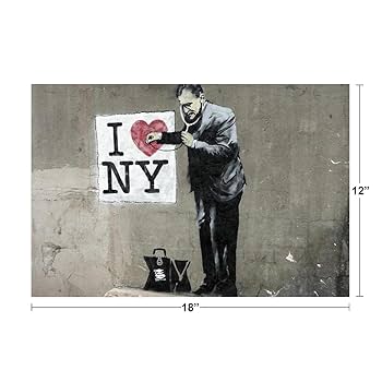 BANKSY Wall and Piece ポスター B3 Amazon.com: Banksy I Love New York Street Art Banksy Print